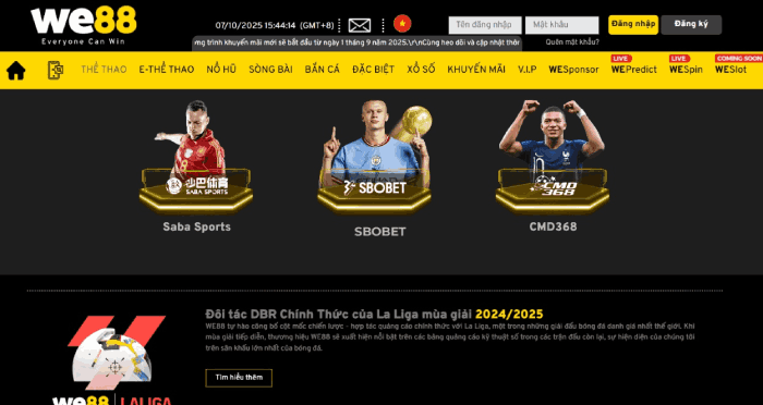sản phẩm cá cược thể thao We88